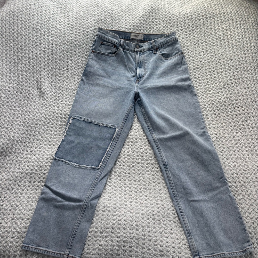 Abercrombie & Fitch Light Blue Ankle Straight Jeans